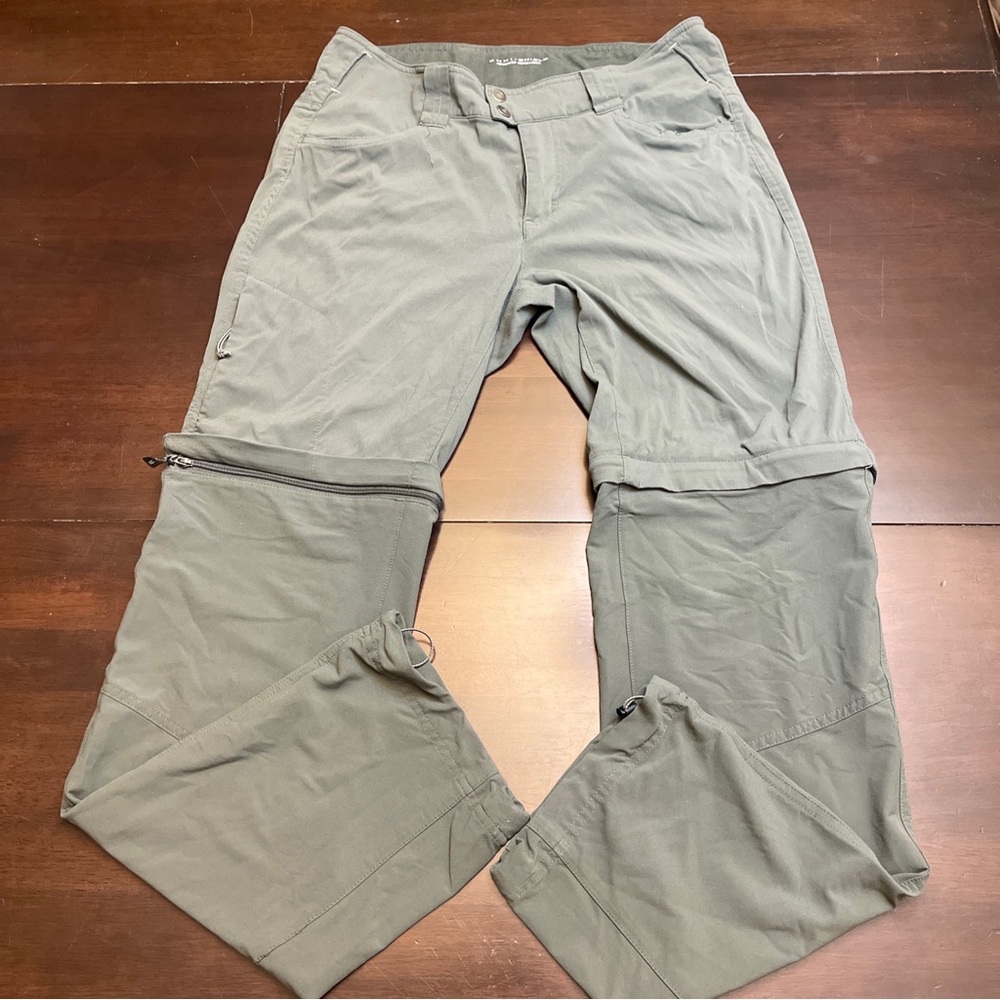 Columbia Omni-Shield Womens Green Convertible Zip Off Pants Size 8 S Short